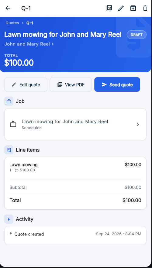 Turn approved work into a polished quote